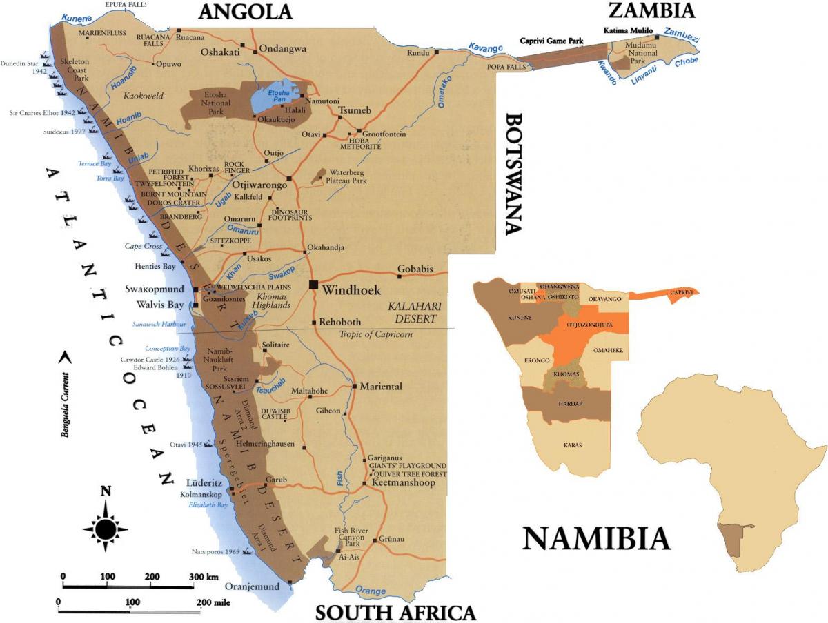 Kart skillsmap Namibia