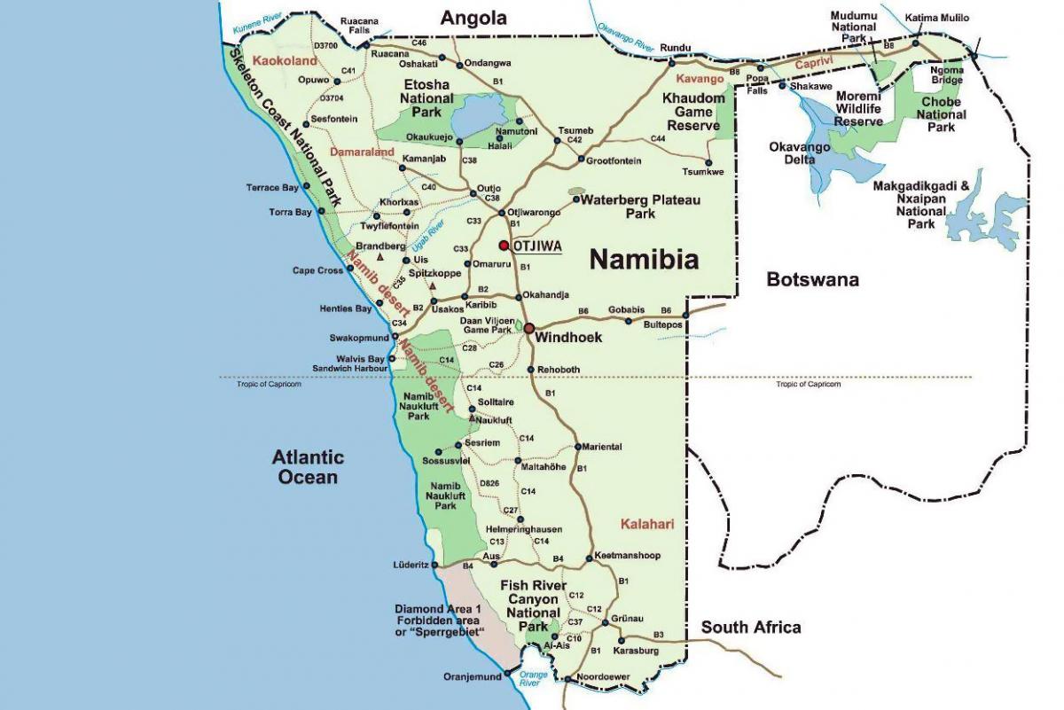 xəritədə Namibia
