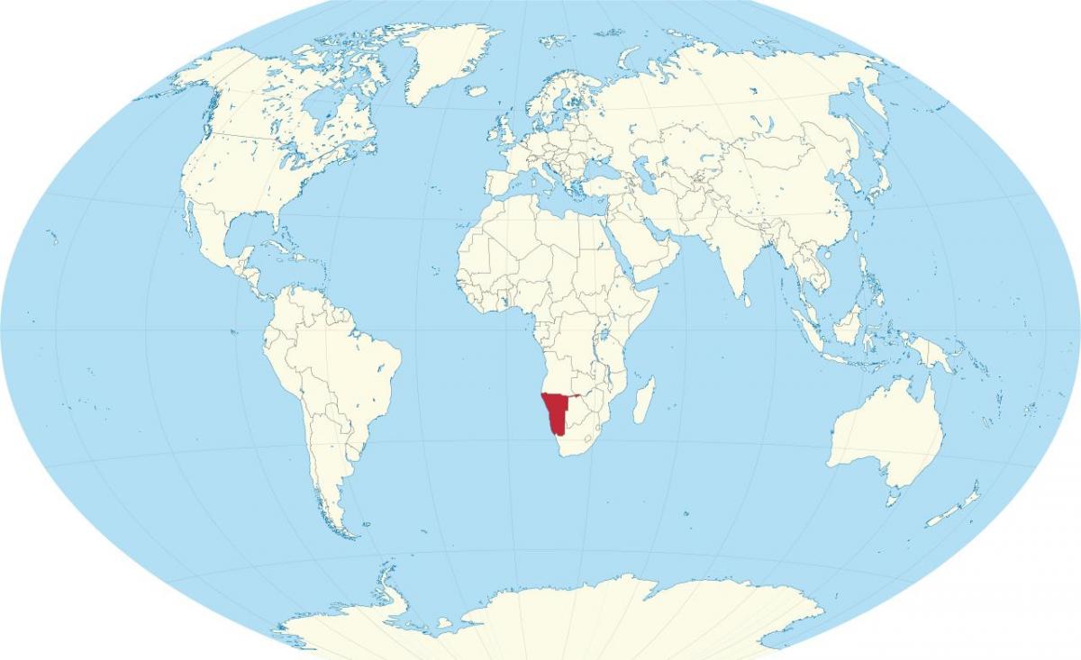 Yeri Namibia dünya xəritəsində